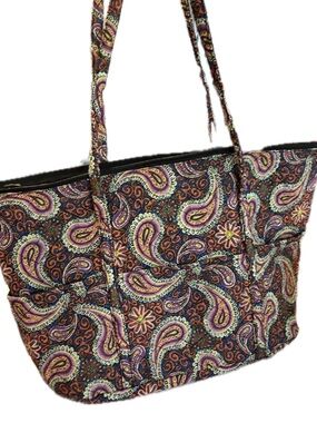 Boho Paisley Tote Bag | Quilted Interior | Everyday Shoulder Bag